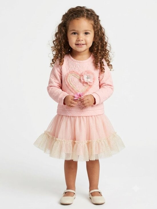 Children's Apparel Network Other - Children’s Apparel Network Girls Pink Tulle Dress Textured Top Size 2T